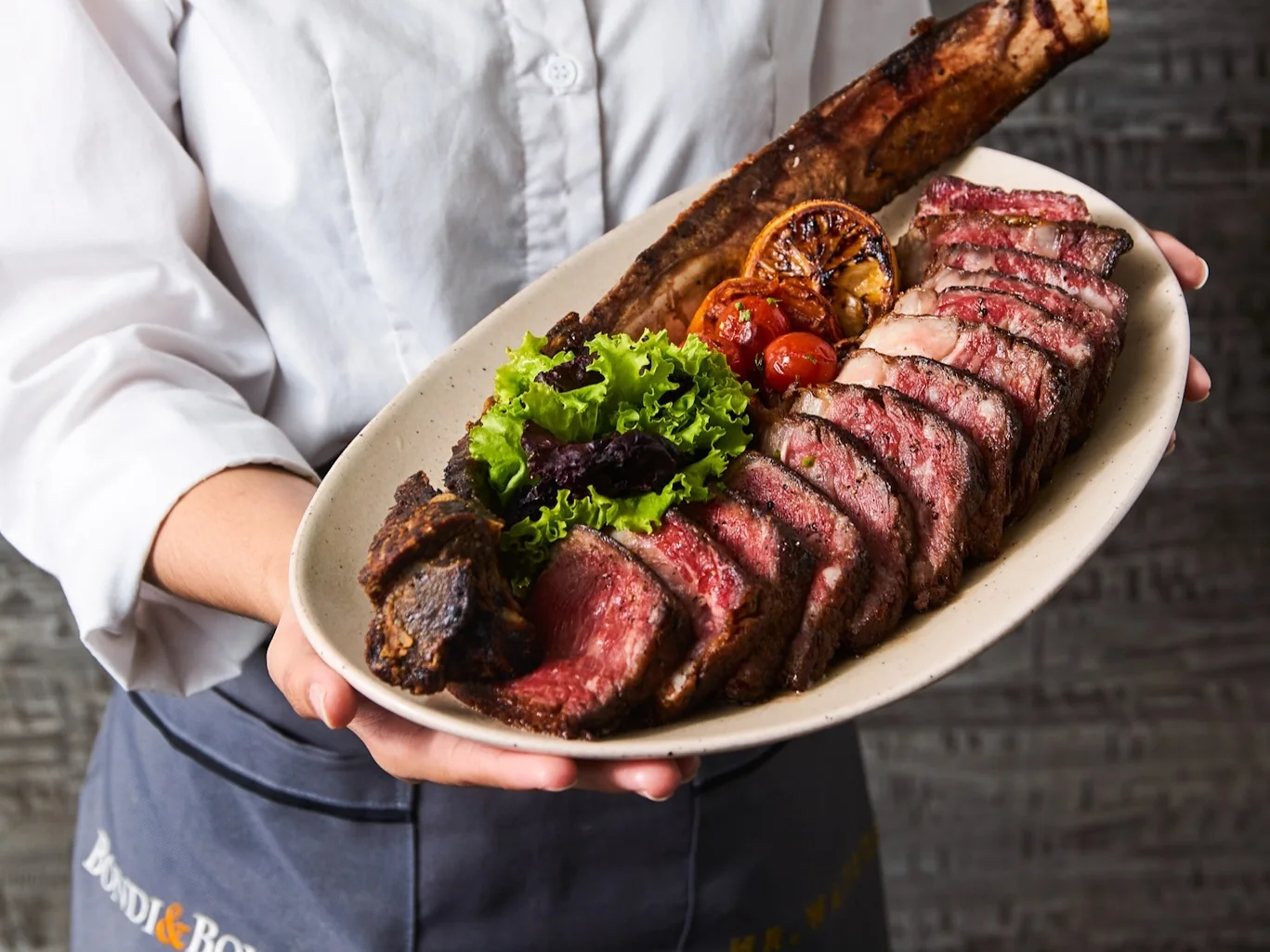 A steak platter presented by the Bondi & Bourke team.