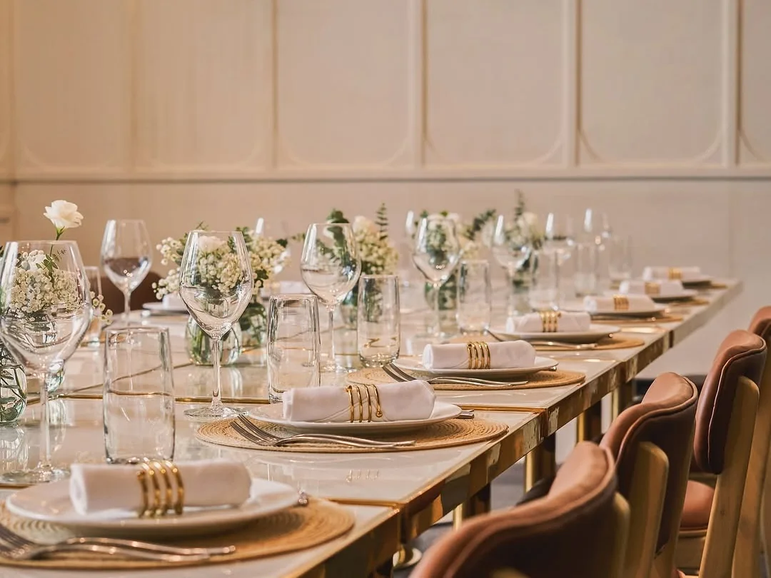 A warmly lit private dining table set at Bondi & Bourke Makati.